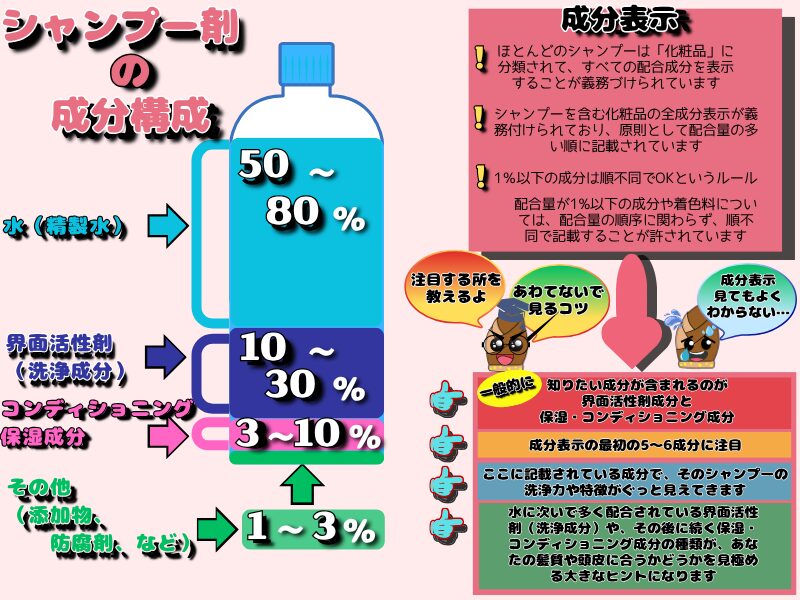 シャンプーの主な成分構成図