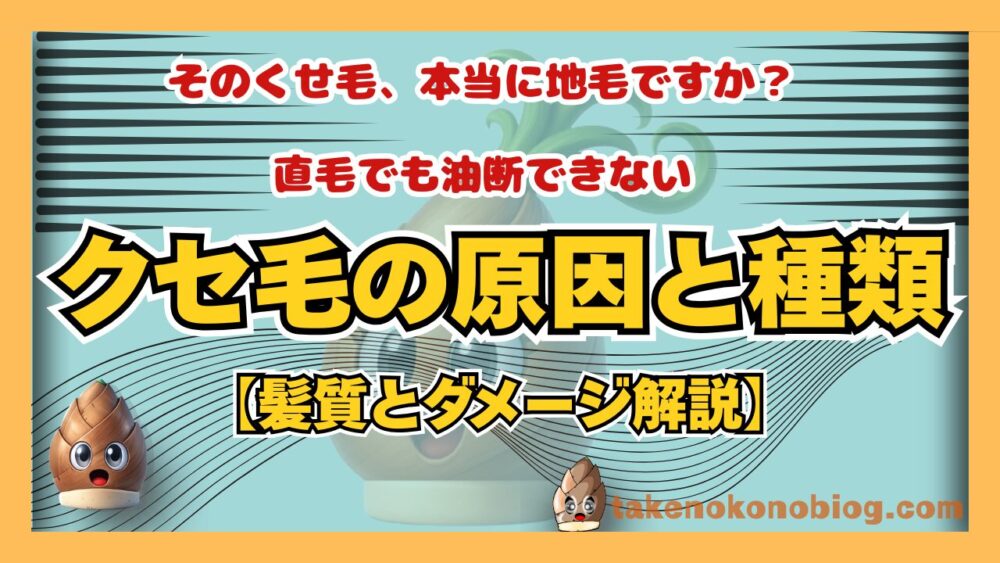 クセ毛の原因と種類を分かりやすく解説したイメージ