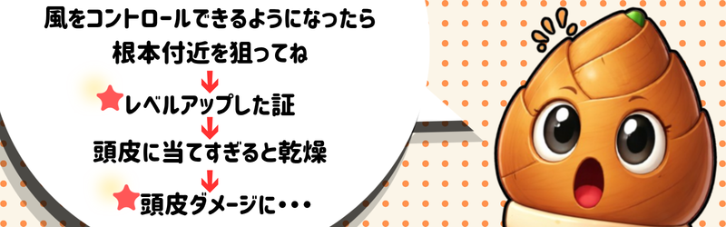 ドライヤーの風の使い方